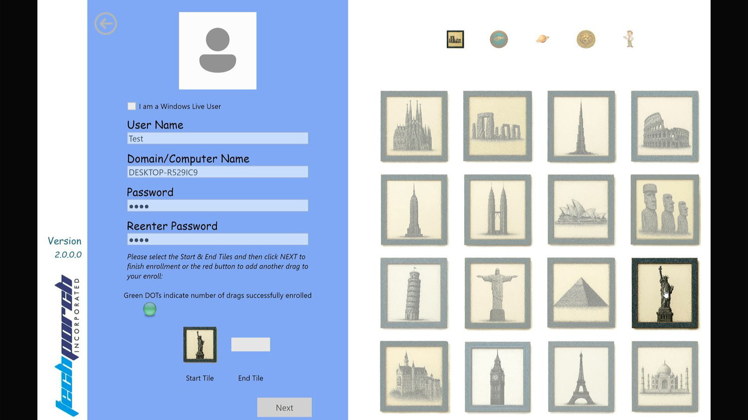 Start Tile selected in DragON enrollment