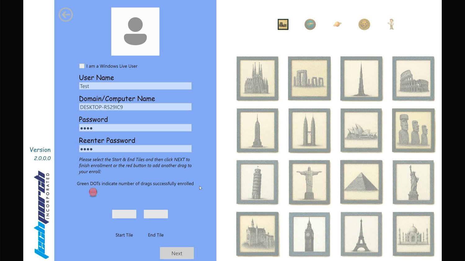 DragON tile grid with Landmarks theme